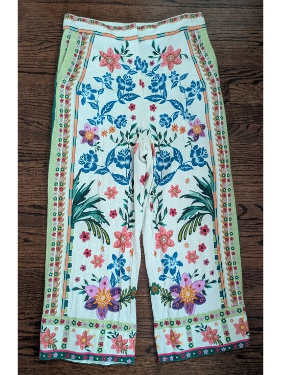 House of Harlow 1960 Pants - House of Harlow 1960 Floral Multicolor Linen Pants Size 10